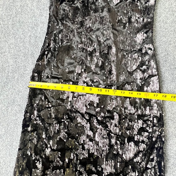 LPA Revolve Black Sequin Spaghetti Strap V-Neck Mini Dress Medium LBD Night Out - Picture 8 of 12